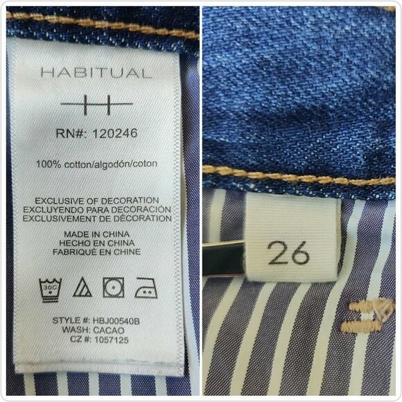 Habitual denim cutoff midi shorts sz 26 style HBJ00540B - Picture 10 of 11